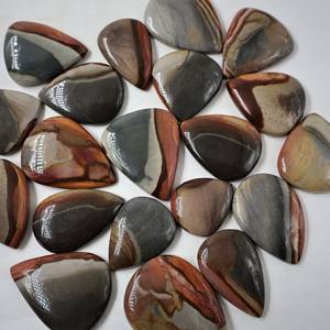 Cabochons en jaspe polychrome, jaspe polychrome, cabochons pour bijoux, bijoux en jaspe, cabochons, pierres précieuses en jaspe, cabochons - Product Image 5