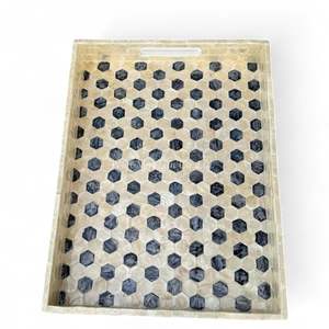 Bandeja de Nácar Hecha a Mano, Bandeja Decorativa con Incrustaciones de Concha Natural, Ecológica, para Uso en Mesa del Hogar - Product Image 2