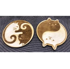 Posavasos de diseño de gato de madera Posavasos único Nuevo regalo para el hogar Regalo para amantes de los gatos Posavasos de madera Bebida Inauguración DE LA CASA Proveedor al por mayor 2023 - Product Image 1