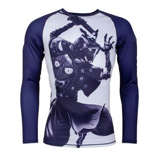 คุณภาพดีที่สุดขายส่งผื่นยามที่กําหนดเองแขนยาว Rush Guard ยืดฟิตเนสแห้งเร็วสวมใส่สบายๆผื่นยาม - Product Image 1