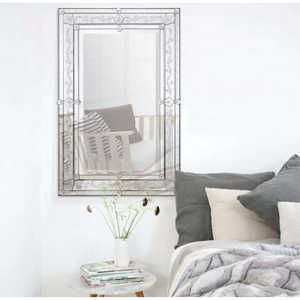 Espejo de Pared Veneciano Antiguo de Lujo, Hecho a Mano, con Cristal Grabado, Espejo Decorativo de Estilo Europeo Clásico, Decoración de Interiores - Product Image 1