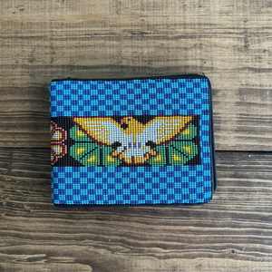 Cartera de cuero con cuentas unisex con cierre de cubierta de patrón geométrico largo bordado a mano-Fabricante mayorista - Product Image 5