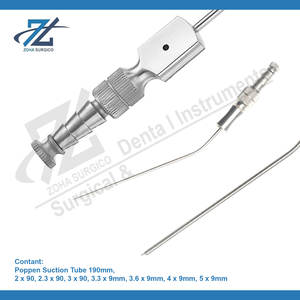 Fergusson Instruments chirurgicaux en acier inoxydable de qualité supérieure Tubes d'aspiration de 4mm et 6.5mm Source d'alimentation manuelle de 190mm - Product Image 2