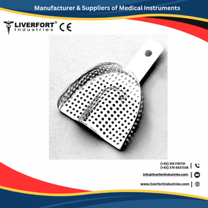 Plateaux d'empreintes dentaires ISO CE de haute qualité Instruments chirurgicaux en plastique en acier de petite taille pour le remplissage de nettoyage des dents supérieures inférieures - Product Image 2