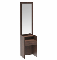 BLUEWUD Adaly bois d'ingénierie/plancher debout coiffeuse organisateur maquillage vanité avec miroir étagères de rangement pour chambre