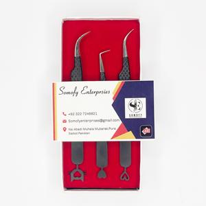 Pince à épiler d'extension de cils en microfibres avec emballage personnalisé Pince à cils volume pointu en acier inoxydable durable - Product Image 5