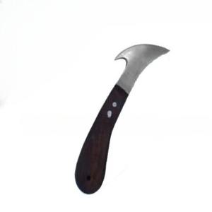 Couteau à sabot outils de coupe manche en bois noir Instruments vétérinaires lame ronde en acier inoxydable couteau à sabot de cheval - Product Image 1