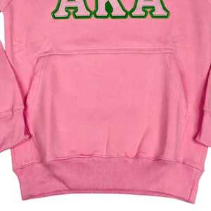 Sudadera con Capucha Premium Rosa AKA para Mujer, Sudadera con Letras Griegas Bordadas, Felpa Suave, Informal, Elegante y Cómoda - Product Image 6