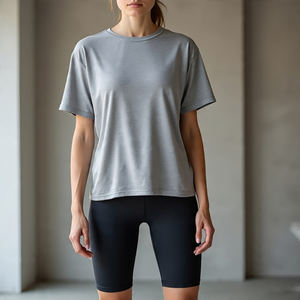 Cycling T Shirts and Shorts Sets <b>Jogging</b> Running Wear Slim Fit Summer Crew Neck Tee Shirts Yoga Shorts Two Piece Set Ladies - Product Image 3