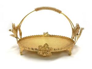 Most Demanding Golden Luxury Wedding Decoration Golden Metal Fruit Restaurant Bowl Wedding <b>Tray</b> - Product Image 5