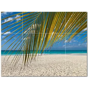 Carreaux de céramique de plage murale PT500047 48 "W X 36" H Ensemble de 12 carreaux de céramique 12x12 - Product Image 1