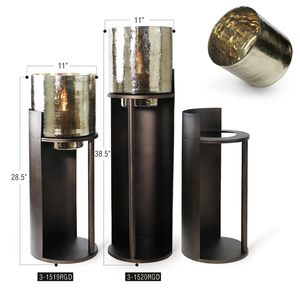 AK เชิงเทียนโลหะตั้งพื้นทองเหลืองสีดำพร้อมชุดแก้ว2ชิ้นสำหรับตกแต่งร้านอาหารตกแต่งงานปาร์ตี้ - Product Image 3