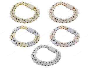 สร้อยข้อมือเพชรมอยส์ซอไนต์14มม. 7.5นิ้วสำหรับแร็ปเปอร์925เครื่องประดับเงินสเตอร์ลิงสร้อยข้อมือสวมใส่ทุกวันสำหรับเครื่องประดับผู้ชาย - Product Image 1