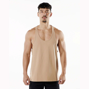 Débardeur à coupe ample à col en U pour hommes débardeurs de couleur unie maillots dos nageur pour hommes débardeurs de fitness sans manches t-shirts pour hommes - Product Image 1