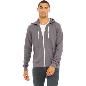 เสื้อฮู้ดแบบซิปสำหรับผู้ชายผ้าคอตตอนน้ำหนักเบาแห้งเร็วพิมพ์โลโก้ตามสั่งแบบแขนยาวเต็มตัวสำหรับ100% ผู้ชาย - Product Image 1