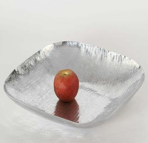 Luxury Square Aluminum/Nickel Plated Serving Tray Handmade Metal Bowl Platter with Charging Plate for Parties - Product Image 5