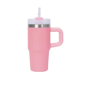 Personalized 14oz 420ml <b>Insulated</b> Coffee Tumbler with Handle and Lid for Sublimation - Product Image 4