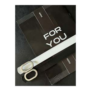 Oval <b>Silver</b> Buckle Women's Trouser Belt, <b>Jacket</b> Belt, Shirt Belt, Dress Belt - Black and White - Product Image 4