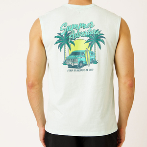 Camiseta sin mangas deportiva ligera personalizada de fabricación de fábrica, ropa de calle al por mayor a bajo precio y camisetas sin mangas de color blanco - Product Image 2