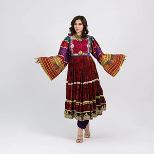 ใหม่ khanomie afghan ชุดเดรส afghan kuchi ยาวสไตล์ Maxi สำหรับผู้หญิงทำมือ afghan kuchi - Product Image 5