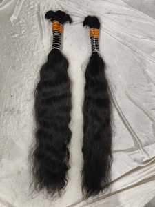 Paquetes de cabello Remy de alta calidad a precio de fábrica directo suave SUR DE LA India tejido a mano cabello humano a granel crudo sin procesar trenzado indio - Product Image 6