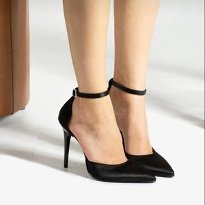 รองเท้าส้นเข็มสไตล์คลาสสิกสำหรับผู้หญิง หัวแหลม ประดับคริสตัล สูง 9 ซม. สำหรับไซส์ 36-40 ผลิตในตุรกี - Product Image 1