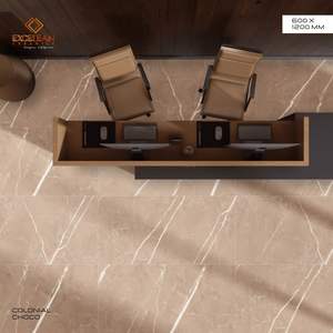 Azulejos de cerámica de porcelana brillante Beige del exportador indio Acabado brillante Función antideslizante estándar europeo-Diseños de 60 60X60 cm - Product Image 6