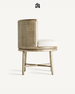 Chaise de salle à manger en teck massif Orvellia, mobilier de salle à manger en bois de luxe haut de gamme, chaise de restaurant élégante et classique fabriquée à la main - Product Image 2