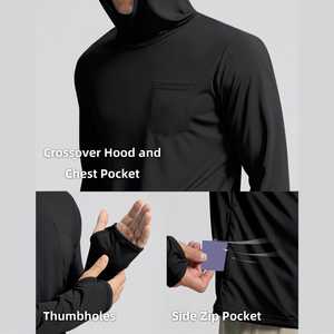 Sudadera con capucha de rendimiento personalizado al por mayor para hombre Sudadera con capucha de pesca con protección UV de secado rápido para estilo y durabilidad al aire libre - Product Image 5
