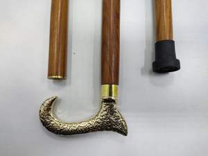 Bastón de latón Vintage con mango tallado para abuelos, regalo antiguo - Product Image 5