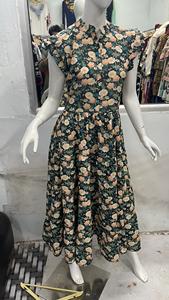 Maxi vestido de fiesta de algodón 100% natural para mujer con bolsillos de verano de manga corta informal - Product Image 3