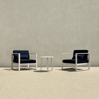 Fauteuil de jardin en aluminium avec coussin à séchage rapide, idéal pour hôtels, complexes hôteliers et patios, personnalisable OEM