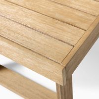 Table à manger moderne en bois de teck massif personnalisable finition naturelle extensible meuble rustique doux extérieur salon