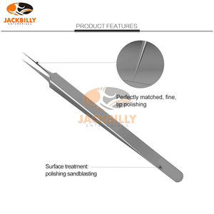 Pince à cils et sourcils professionnelle en acier inoxydable Outils de haute précision à pointe inclinée pour cils volumineux - Product Image 5