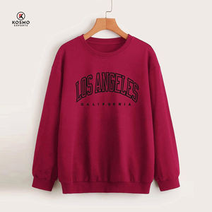 เสื้อสเวตเตอร์แบบสวมหัวแขนยาวโอเวอร์ไซส์สำหรับผู้หญิงเสื้อสเวตเตอร์เปล่าคอกลมพิมพ์ลายออกแบบได้ตามต้องการ - Product Image 2