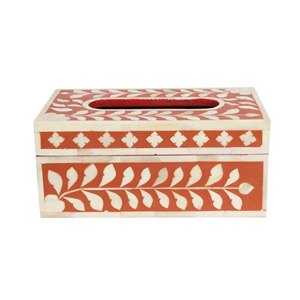 Caja de pañuelos con incrustaciones de hueso y nácar disponible a precio económico de fabricante indio - Product Image 3