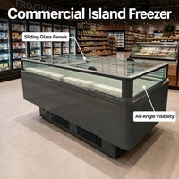 Vitrine Réfrigérée Commerciale Double Température à Refroidissement par Air, Congélateur Encastrable, Réfrigérateur à Dégivrage Automatique et Température Réglable