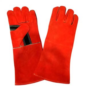 ถุงมืองานเชื่อมหนังวัวแยกชิ้นขนาด XL ถุงมือนิรภัยทนทานต่อการเสียดสีสำหรับทำงานบาร์บีคิว - Product Image 1