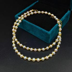 Collar de cuentas finas naturales 100%, Perla lisa de agua dulce de 4mm, estilo islámico Vintage liso, regalo de joyería de plata chapado en oro blanco - Product Image 2