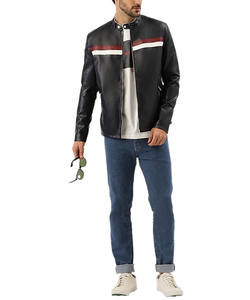 High Quality Custom Design <b>Men</b> <b>Black</b> Leather Jacket Slim Fit Leather Jacket for <b>Men</b> - Product Image 3