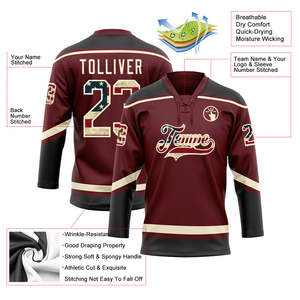 Vente en gros de maillots de hockey sur glace réversibles légers Conception OEM personnalisée pour joueurs adultes Vêtements de sublimation d'équipe à la mode - Product Image 3