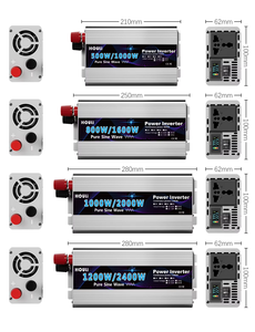 HOULI 1000W/500W Mini onduleur à onde sinusoïdale pure |   Convertisseur 12V DC vers 220V AC, alimentation portable pour voiture, camping-car, camping - Product Image 4