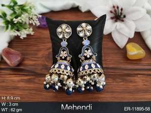 ชุดเครื่องประดับ meena mehendi จากนักออกแบบชาวโปแลนด์ชุดต่างหูดีไซน์สวยสำหรับงานเลี้ยงชุดไข่มุกชุดเครื่องประดับสำหรับงานเลี้ยง - Product Image 3