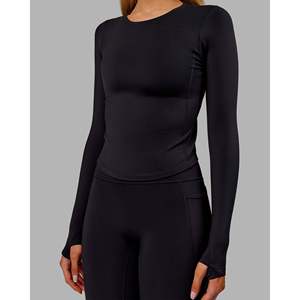 Embrace Thermal Long Sleeve Yoga <b>Top</b>-<b>Black</b> - Product Image 1