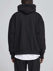 Sweat à capuche unisexe imprimé de bulles personnalisées 500gsm coton éponge française surdimensionné 400gsm velours noir épais pour l'hiver 100% coton matériel - Product Image 3