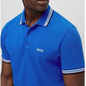 Couleur de haute qualité Aqua Blue Regular Fit Manches courtes Patte à trois boutons Col et poignets côtelés respirants et durables - Product Image 4