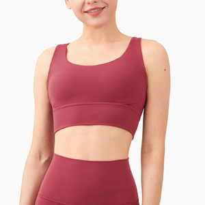 Soutien-gorge de sport à soutien élevé pour femmes avec bretelles croisées Nylon doux GYM soutiens-gorge respirant entraînement coussinets intérieurs grande taille ensembles 2026 Style - Product Image 5