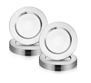 Venta al por mayor de placas cargadoras de acero inoxidable martillado ecológicas para bodas y uso en cocina y restaurante - Product Image 3