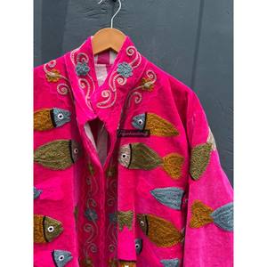 เสื้อโค้ทถักนิตติ้งโบฮีเมียนฮิปปี้สำหรับฤดูหนาวใส่ได้ทั้งชายและหญิงเสื้อแจ็กเก็ตผ้าฝ้ายปักลายสำหรับใส่ไปงานปาร์ตี้ของผู้หญิงฤดูใบไม้ร่วง - Product Image 3