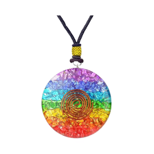 Pendentif Orgone sept chakras arc-en-ciel-Collier de pierres de guérison Orgone Chakra pour le yoga, la méditation, les cadeaux Reiki - Product Image 1